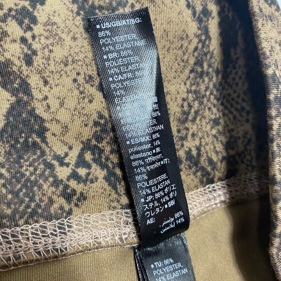 Snakeskin Gym Shorts Black and Brown Snake Print Workout Yoga Bottoms, Small New - Picture 8 of 9